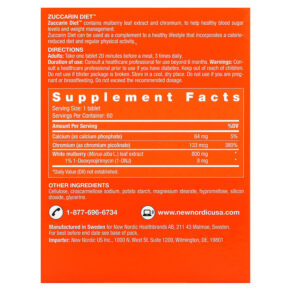New Nordic US Inc Zuccarin Diet 60 Tablets 741805720211