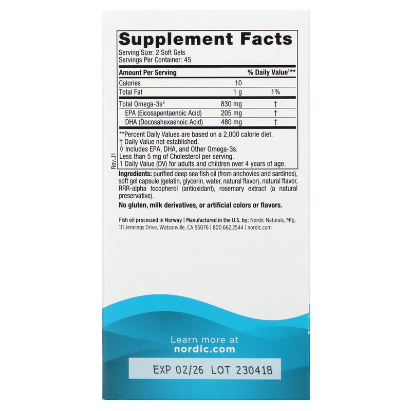 Nordic Naturals DHA Strawberry 90 Soft Gels 8 Thành phần vi chất Nordic Naturals DHA Strawberry 90 viên 768990017438