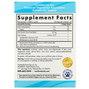 Nordic Naturals Nordic Flora Kids Probiotic Pixies Rad Berry 3 Billion CFU 30 Packets 768990016783