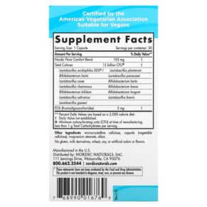 Nordic Naturals Nordic Flora Probiotic Comfort 15 Billion CFU 30 Capsules 768990016769