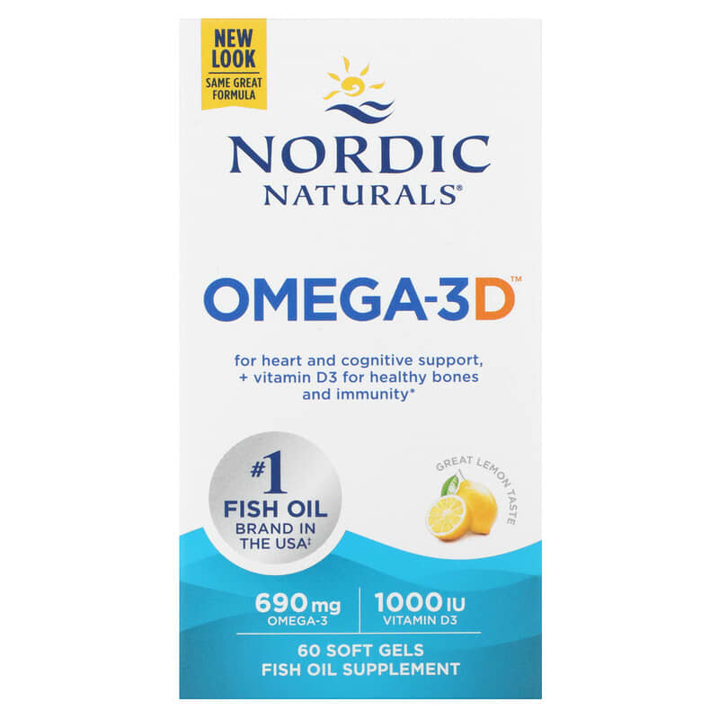 Nordic Naturals Omega-3D Lemon 345 mg 60 Soft Gels 1 Nordic Naturals Omega-3D Lemon 345 mg 60 viên 768990017612