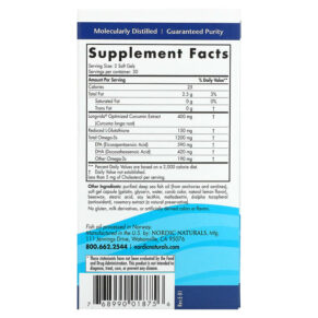 Nordic Naturals Omega Curcumin 1.200 mg 60 Soft Gels 768990018756