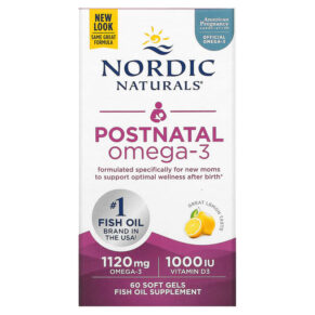 Nordic Naturals Postnatal Omega-3 Lemon 560 mg 60 viên 768990017582