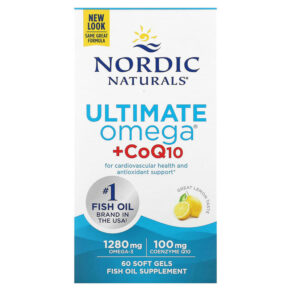 Nordic Naturals Ultimate Omega + CoQ10 Lemon 640 mg 60 viên 768990018909