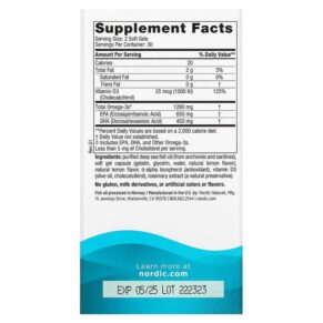 Nordic Naturals Ultimate Omega-D3 Lemon 640 mg 60 Soft Gels 768990017940