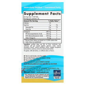 Nordic Naturals Ultimate Omega Junior Ages 6-12 Strawberry 340 mg 90 Mini Soft Gels 768990017988