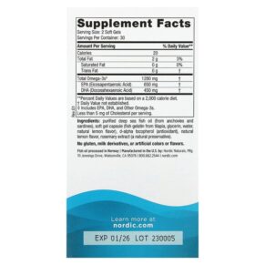 Nordic Naturals Ultimate Omega Lemon 640 mg 60 Soft Gels 768990017971