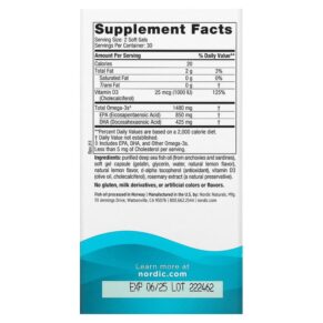 Nordic Naturals Ultimate Omega Xtra Lemon 740 mg 60 Soft Gels 768990017995