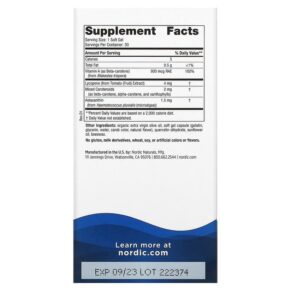 Nordic Naturals Vitamin A + Carotenoids 30 Softgels 768990015304