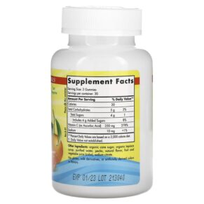 Nordic Naturals Vitamin C Gummies Ages 4+ Tart Tangerine 125 mg 60 Gummies 768990301605