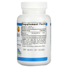 Nordic Naturals Vitamin D3 5000 Orange 5.000 IU 120 Soft Gels 768990016196