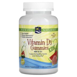Nordic Naturals Vitamin D3 Kids Ages 3+ Wild Watermelon Splash 400 IU 120 viên 768990311512