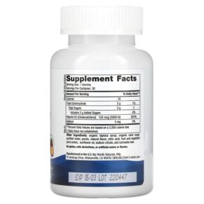 Nordic Naturals Vitamin D3 Gummies Passion Fruit 5000 IU (125 mcg) 30 Gummies 768990311529