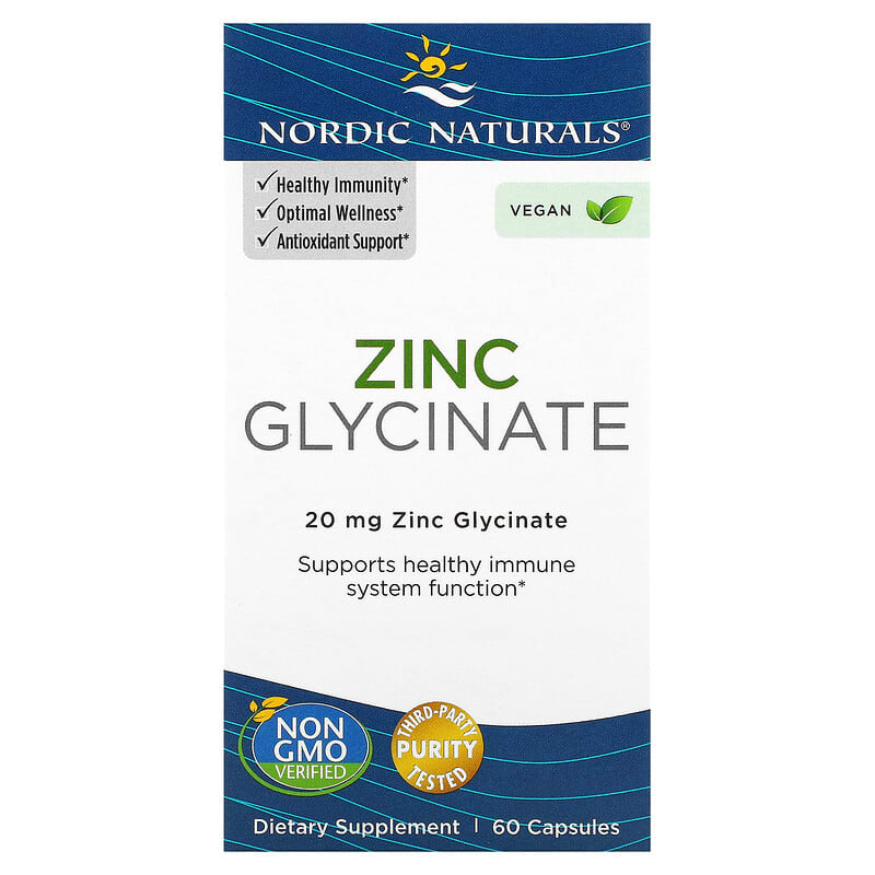Nordic Naturals Zinc Glycinate 20 mg 60 Capsules 1 Nordic Naturals Zinc Glycinate 20 mg 60 viên 768990015366