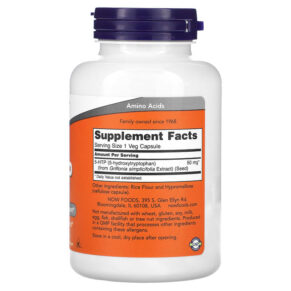 NOW Foods 5-HTP 50 mg 180 Veg Capsules 733739001016