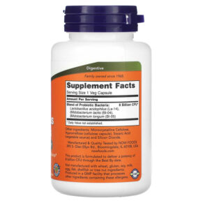 NOW Foods 8 Billion Acidophilus & Bifidus 120 Veg Capsules 733739029324