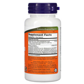 NOW Foods Aloe 10.000 & Probiotics 60 Veg Capsules 733739030290