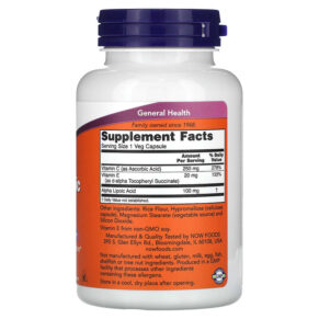 NOW Foods Alpha Lipoic Acid 100 mg 120 Veg Capsules 733739030412
