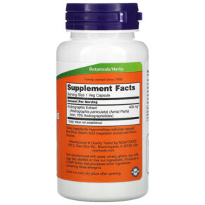 NOW Foods Andrographis Extract 400 mg 90 Veg Capsules 3 NOW Foods Andrographis Extract 400 mg 90 Veg Capsules 733739045911