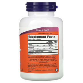 NOW Foods Apple Cider Vinegar Extra Strength 750 mg 180 Tablets 733739033765