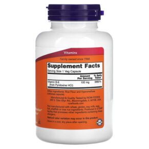 NOW Foods B-6 100 mg 250 Veg Capsules 733739004581