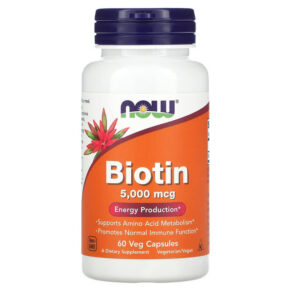 NOW Foods Biotin 5.000 mcg 60 viên 733739004710