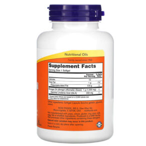 NOW Foods Borage Oil Concentration GLA  1.000 mg 120 Softgels 733739017222