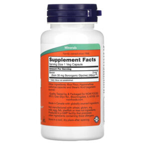 NOW Foods Boron 3 mg 100 Veg Capsules 733739014108