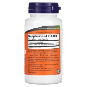 NOW Foods Bromelain 500 mg 60 Veg Capsules 733739029430