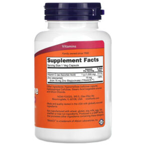 NOW Foods C-1000 Zinc Immune Vitamin C 1.000 mg & Zinc 15 mg 90 Veg Capsules 733739006943