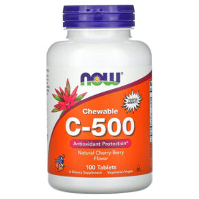 NOW Foods C-500 Natural Cherry-Berry Flavor 100 viên 733739006400