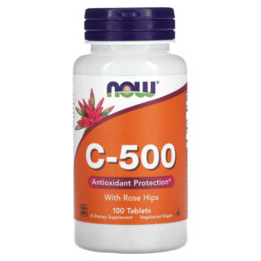 NOW Foods C-500 + Rose Hips 100 viên 733739006707