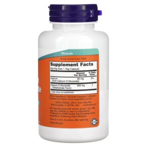 NOW Foods Calcium D-Glucarate 500 mg 90 Veg Capsules 733739030979