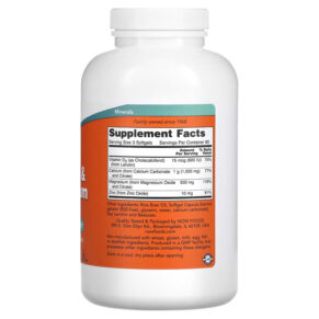 NOW Foods Calcium & Magnesium with Vitamin D-3 and Zinc 240 Softgels 733739012524