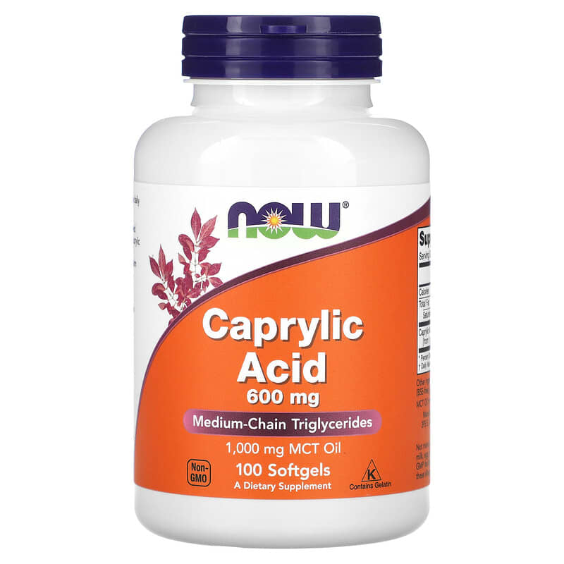 NOW Foods Caprylic Acid 600 mg 100 Softgels 1 NOW Foods Caprylic Acid 600 mg 100 viên 733739033475
