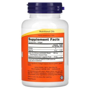 NOW Foods Castor Oil 650 mg 120 Softgels 733739017239