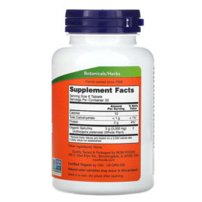 NOW Foods Certified Organic Spirulina 500 mg 200 Tablets 733739026989