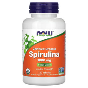 NOW Foods Certified Organic Spirulina Double Strength 1.000 mg 120 viên 733739027153