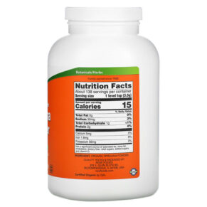 NOW Foods Certified Organic Spirulina Powder 1 lb (454 g) 733739027146