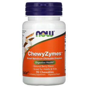 NOW Foods ChewyZymes Natural Berry Flavor 90 viên 733739029577