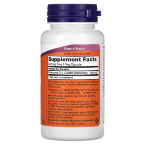 NOW Foods CoQ10 200 mg 60 Veg Capsules 733739031761