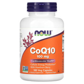 NOW Foods CoQ10 + Hawthorn Berry 100 mg 180 viên 733739032133