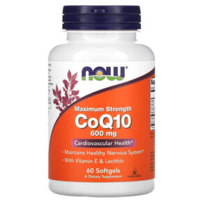 NOW Foods CoQ10 + Vitamin E & Lecithin Maximum Strength 600 mg 60 viên 733739031822