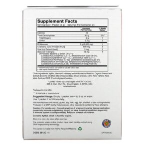 NOW Foods Cranberry Mannose + Probiotics For Women On The Go 24 Packets 0.21 oz (6 g) Each 733739028129