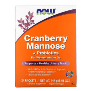 NOW Foods Cranberry Mannose + Probiotics cho Nữ On The Go 24 gói 0.21 oz (6 g) 733739028129