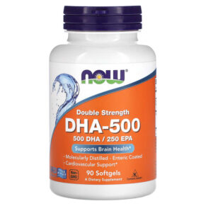 NOW Foods DHA-500 Fish Oil Double Strength 90 viên 733739016126