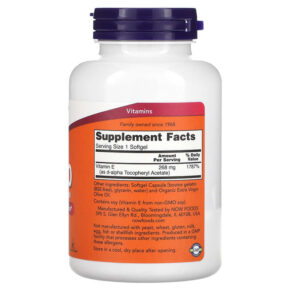 NOW Foods E-400 268 mg (400 IU) 250 Softgels 3 NOW Foods E-400 268 mg (400 IU) 250 Softgels 733739008398