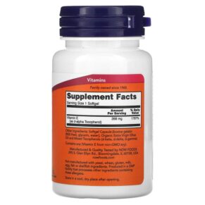 NOW Foods E-400 268 mg (400 IU) 50 Softgels 733739008909