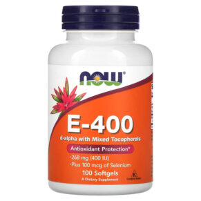 NOW Foods E-400 D-Alpha + Mixed Tocopherols 268 mg (400 IU) 100 viên 733739009067