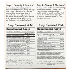 NOW Foods Easy Cleanse 2 Bottles 60 Veg Capsules Each 733739024541